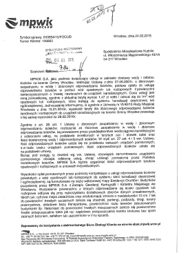 ` Ł w Symbol sprawy: 010654/15/FOO/JD Wrocław, dnia 24.02.2015