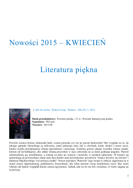 Nowości 2015 - Wojewódzka i Miejska Biblioteka Publiczna w