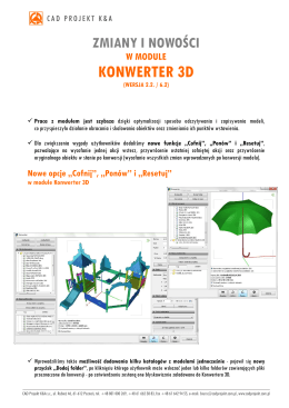 Pełną listę zmian w module Konwerter 3D z dokładnymi opisami