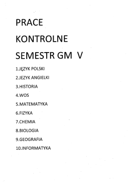 Semestr V Gimnazjum