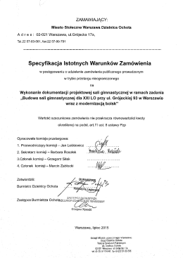 SIWZ - Urząd dzielnicy Ochota