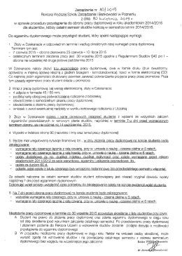 Zarządzenie Rektora WSZiB w Poznaniu w sprawie procedury