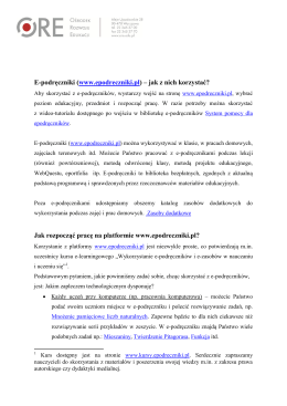 E-podręczniki (www.epodreczniki.pl) – jak z nich