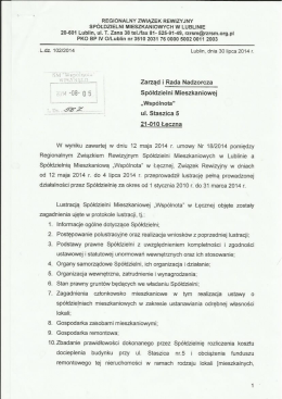 REGIONALNY ZWIĄZEK REWIZYJNY SPÓŁDZIELNI