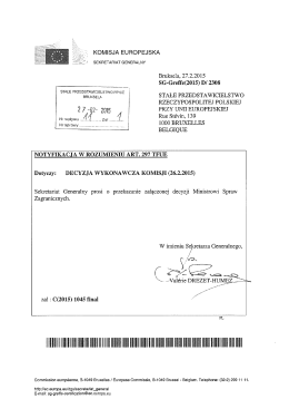 (WE) z dnia 26 lutego 2015 r. zmieniająca decyzję 2008/989/WE