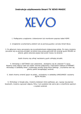 Instrukcja użytkowania Smart TV XEVO MAGIC