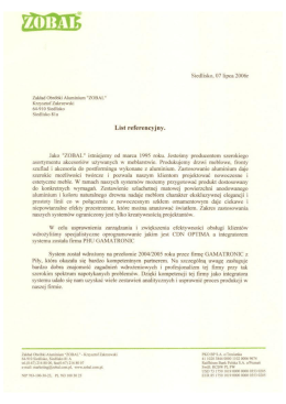 Zakład Obr&oacute;bki Aluminium &bdquo;ZOBAL&rdquo;
