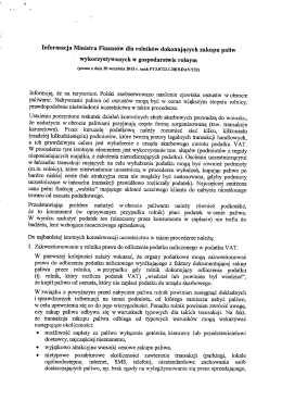Informacja Ministra Finans&oacute;w dla rolnik&oacute;w dokonujących zakupu