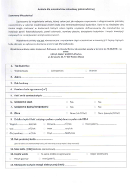 Ankieta dla mieszkańc&oacute;w zabudowy jednorodzinne]