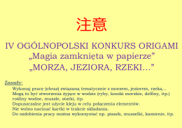 Regulamin IV ogólnopolskiego konkursu origami