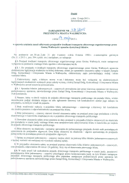 ZARZĄDZENIE NR hęłiozo I g PREZYDENTA MIASTA WAŁBRZYCHA