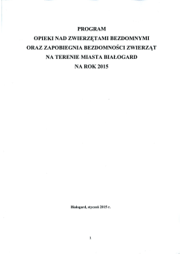 Program opieki nad zwierzętami bezdomnymi