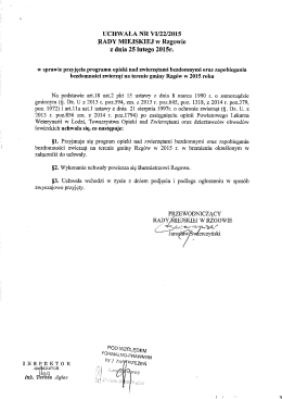 UCHWAŁA NR VI/22/2015 RADY MIEJSKIEJ w Rzgowie z dnia 25