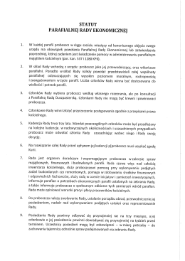 Statut Parafialnej Rady Ekonomicznej