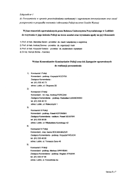 Załączniki do Porozumienia