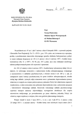 Wystąpienie do Ministra Spraw Wewnętrznych