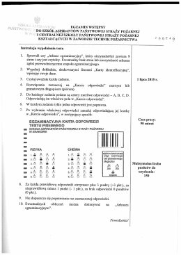 n Ľ, Ą KSZTAŁCĄCYCH W zAwoDzIE TECHNIK PoŻARNICTWA t