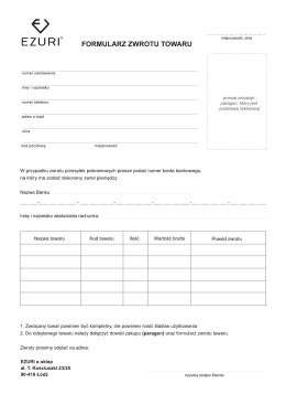 Formularz zwrotu