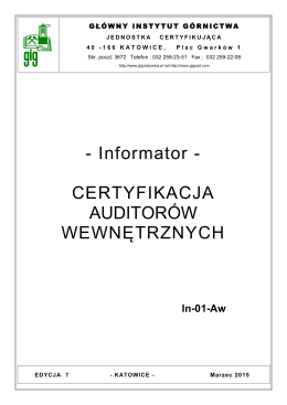 Certyfikacja Auditorów Wewnętrznych