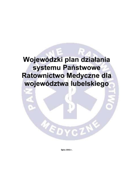Plan działania systemu Państwowe Ratownictwo Medyczne w