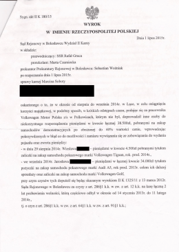 W IMIENIU RZECZYPOSPOLITEJ POLSKIEJ