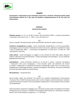 Zasady refundacji opieki 2015 - Powiatowy Urząd Pracy w Gnieźnie