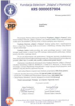 List Wsp&oacute;lnoty Zdążyć z Pomocą