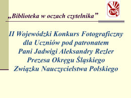Biblioteka w oczach czytelnika - Związek Nauczycielstwa Polskiego