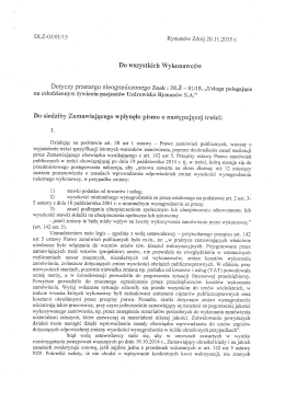 Do wszystkich Wykonawc&oacute;w - "Uzdrowisko Ryman&oacute;w" SA