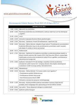 Harmonogram Gdańsk Business Week 2015 (19