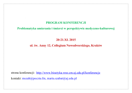 Program konferencji - Zakład Filozofii i Bioetyki