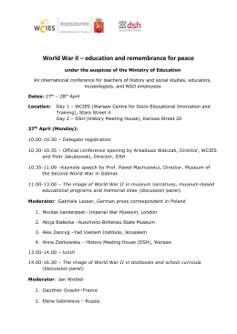 World War II – education and remembrance for peace