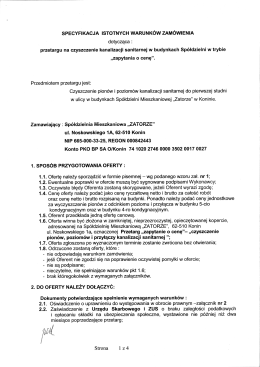SPECYFIKACJA ISTOTNYCH WARUNK&Oacute;W ZAM&Oacute;WIENIA