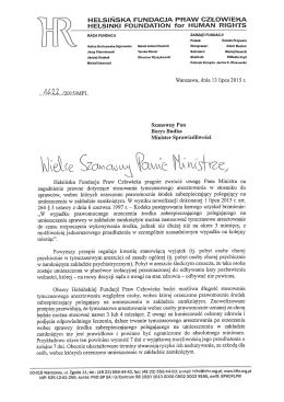 pismo - Programy Helsińskiej Fundacji Praw Człowieka