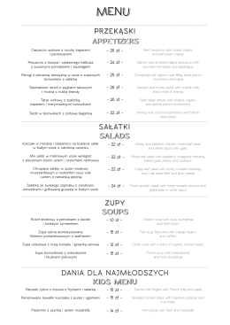 Wariatka Menu