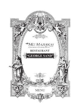Karta Menu Restauracji George Sand
