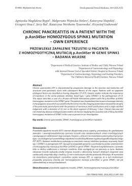 CHRONIC PANCREATITIS IN A PATIENT WITH THE p.Asn34Ser