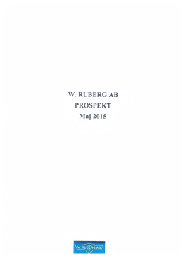 W. RUBERG AB PROSPEKT Maj 2015