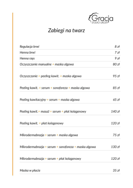 Zabiegi na twarz