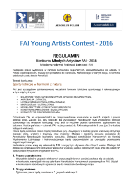 Regulamin Konkursu Mlodych Artystow FAI 2016