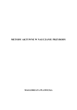 METODY AKTYWNE W NAUCZANIU PRZYRODY