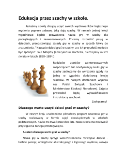 Edukacja przez szachy w szkole.
