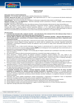 Rzeszów, 2015-04-20 Regulamin promocji „Wiosna bez VAT