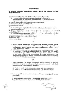 POROZUMIENIE w sprawie udzielania nieodpłatnej pomocy