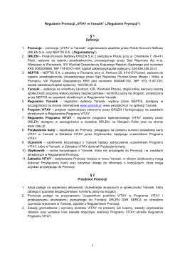 Regulamin Promocji „VITAY w Yanosik” („Regulamin