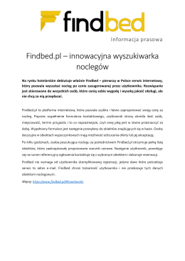 Findbed.pl – innowacyjna wyszukiwarka noclegów