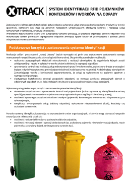 System identyfikacji RFID pojemnik&oacute;w, kontener&oacute;w i