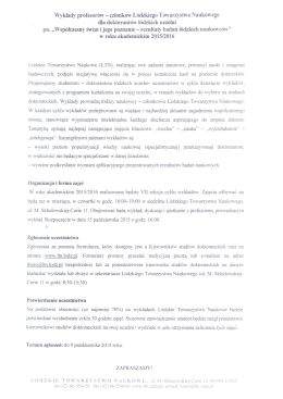 Wykłady profesorów- członków Łódzkiego Towarzystwa Naukowego