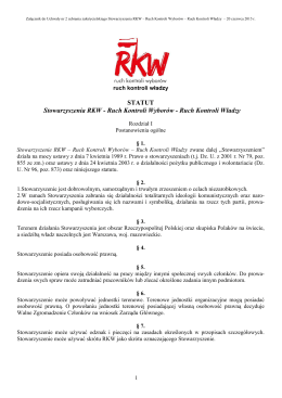 STATUT Stowarzyszenia RKW - Ruch Kontroli Wyborów