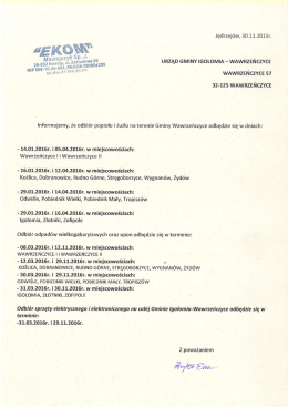 Terminarz odbioru elektrośmieci, odpadów wielkogabarytowych i